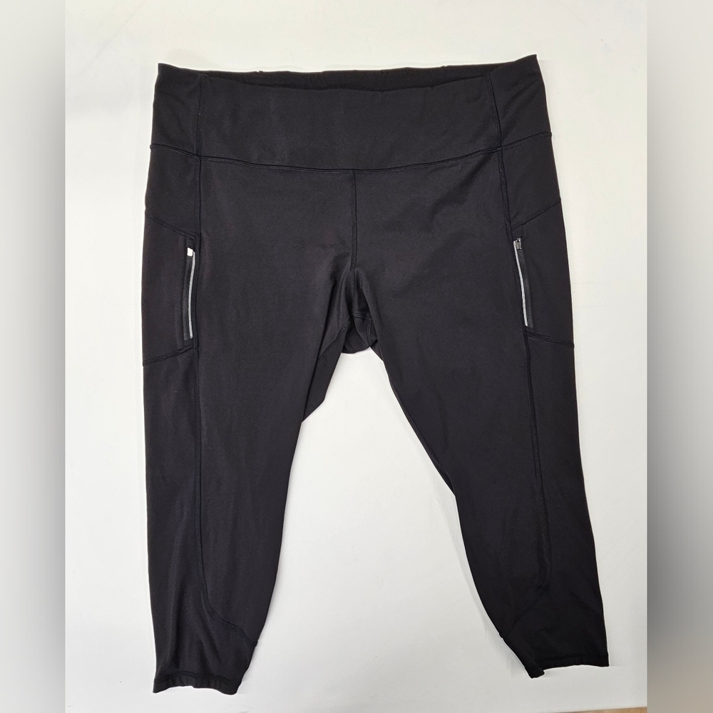 Athleta Womens Black Rainier Tight Elastic Waist Pull-On Ankle Leggings Size 3X